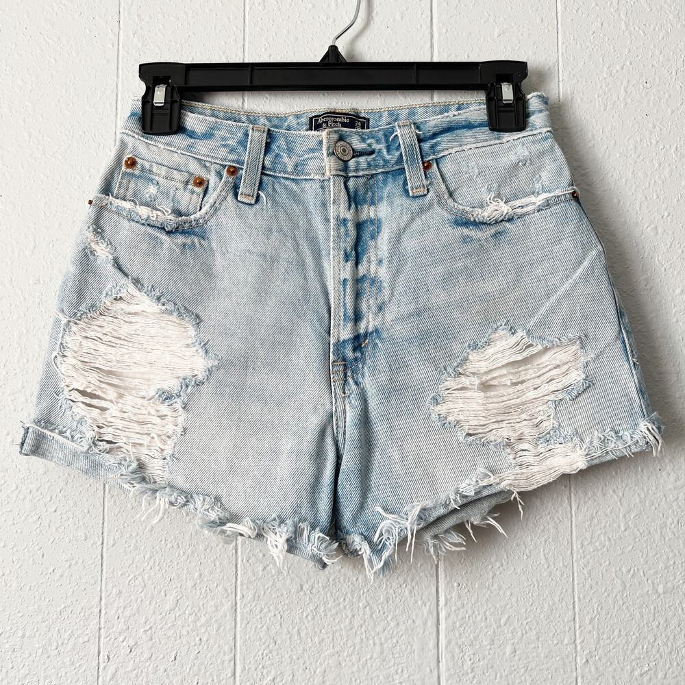 Abercombie & Fitch Annie High Rise Short Womens 24 Distressed Western Coquette